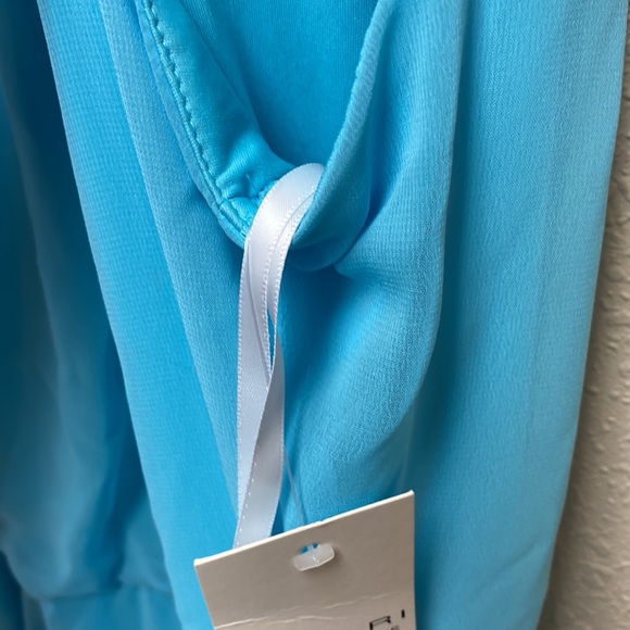 Tahari NWT Sky Blue Spring Summer Sleeveless Maxi Tiered dress Woman’s size 12 - Picture 4 of 8